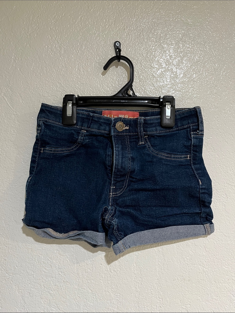 Girls' Dark Blue Denim Roll Cuff Shorts